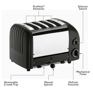 Dualit Matt Black 4 Slice Classic Toaster